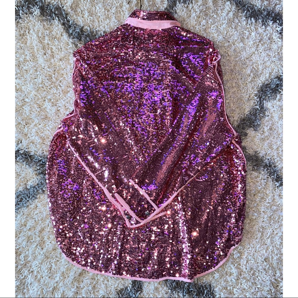 Pink Sequins Button Up Top - Picture 5 of 5